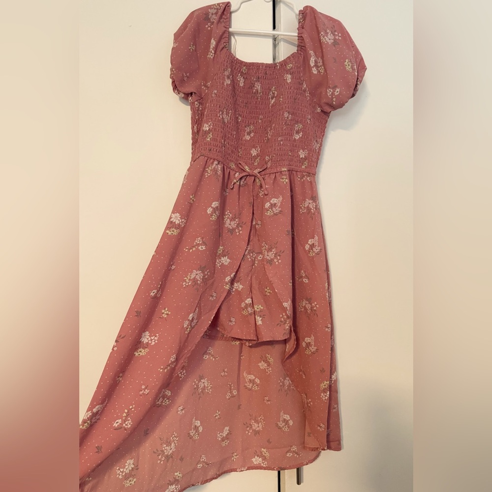 Floral Pink Puff Sleeve Dress